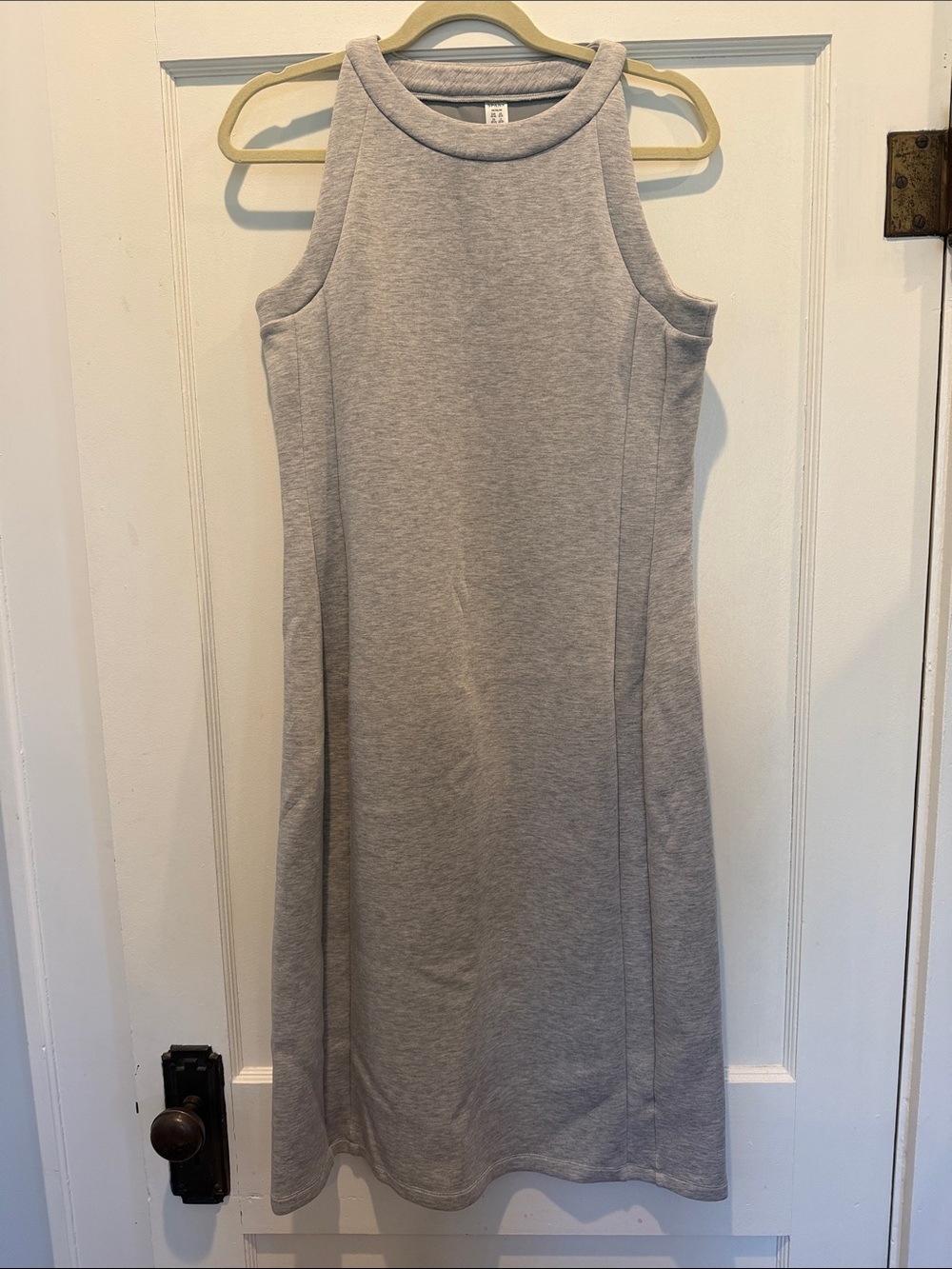 SPANX Heather Light Gray Sleeveless Midi Shift Dress
